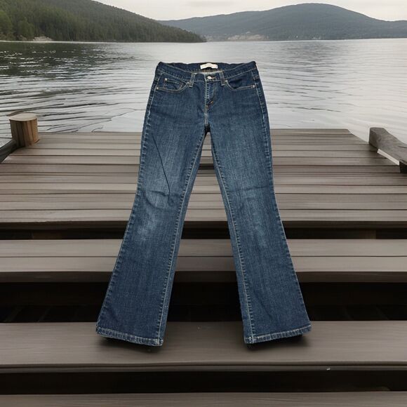 Levis 515 Bootcut Jeans 4 Short (28x28.5) Blue Denim Stretch Womens Cotton Blend - Picture 1 of 8